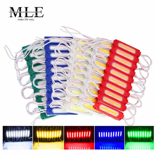 Pack of 10 DC 12V COB LED Chip Lights – Waterproof Decoration Strip Lights for Bike, Car & Truck