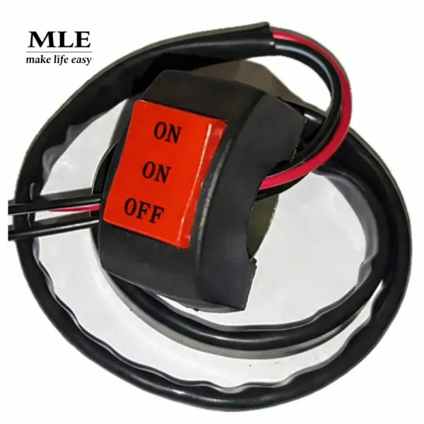 Universal Motorcycle Dual Switch ON/ON/OFF Push Button Switch Handlebar Headlight Fog Spot Light Controller Switch