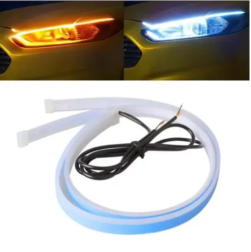 2pcs LED DRL Car & Bike Running Light Strips – Waterproof Flexible Silicone Auto Headlights – Universal Daytime Running Light for Cars & Motorcycles – Stylish Rim Hub LED Strip Lights – Premium Bright Car Bike DRL Light Accessorie