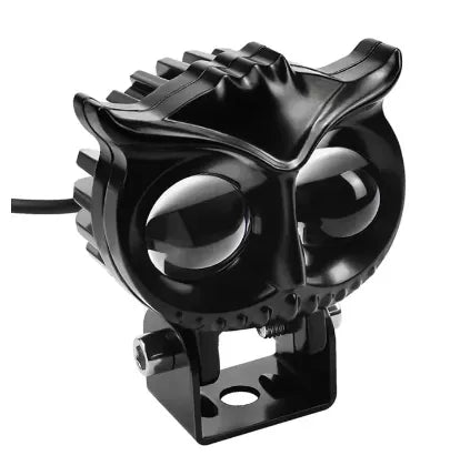 Owl Design Motorcycle LED Headlight – Dual Color White & Yellow Bike Front Light (70cc & 125cc Compatible)