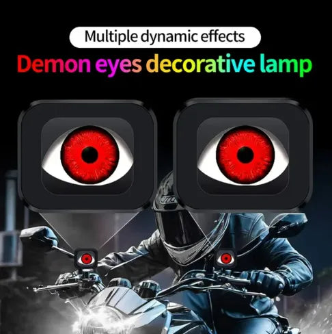 Devil Eye LED Motorcycle Rearview Mirror Light – Dynamic Waterproof Eagle Eye Blink Light (Universal Handlebar Accessory)