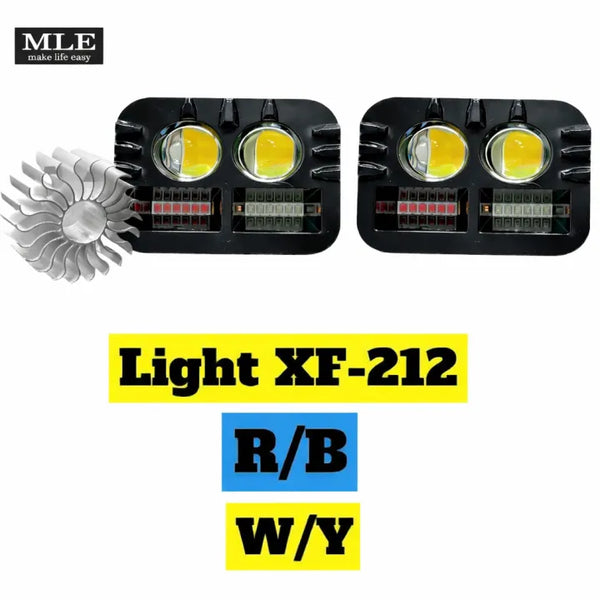Dual Lens Dolphin Projector LED Fog Light – 4 Color Bike Driving Light (White/Yellow/Mix/Flash) | Universal Motorcycle, Car & Jeep Spotlight Headlight