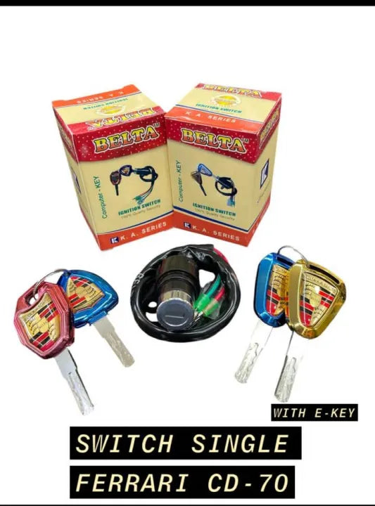 Universal Ignition Switch with Fancy Key for 70cc Motorcycles – Complete Bike Key Set